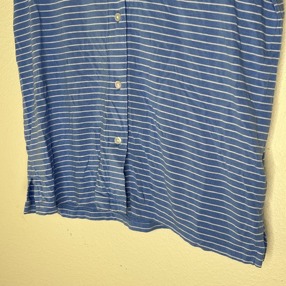 Vineyard Vines Short Sleeve Modal Button Blue/White Striped Top Size XXS - Picture 3 of 5